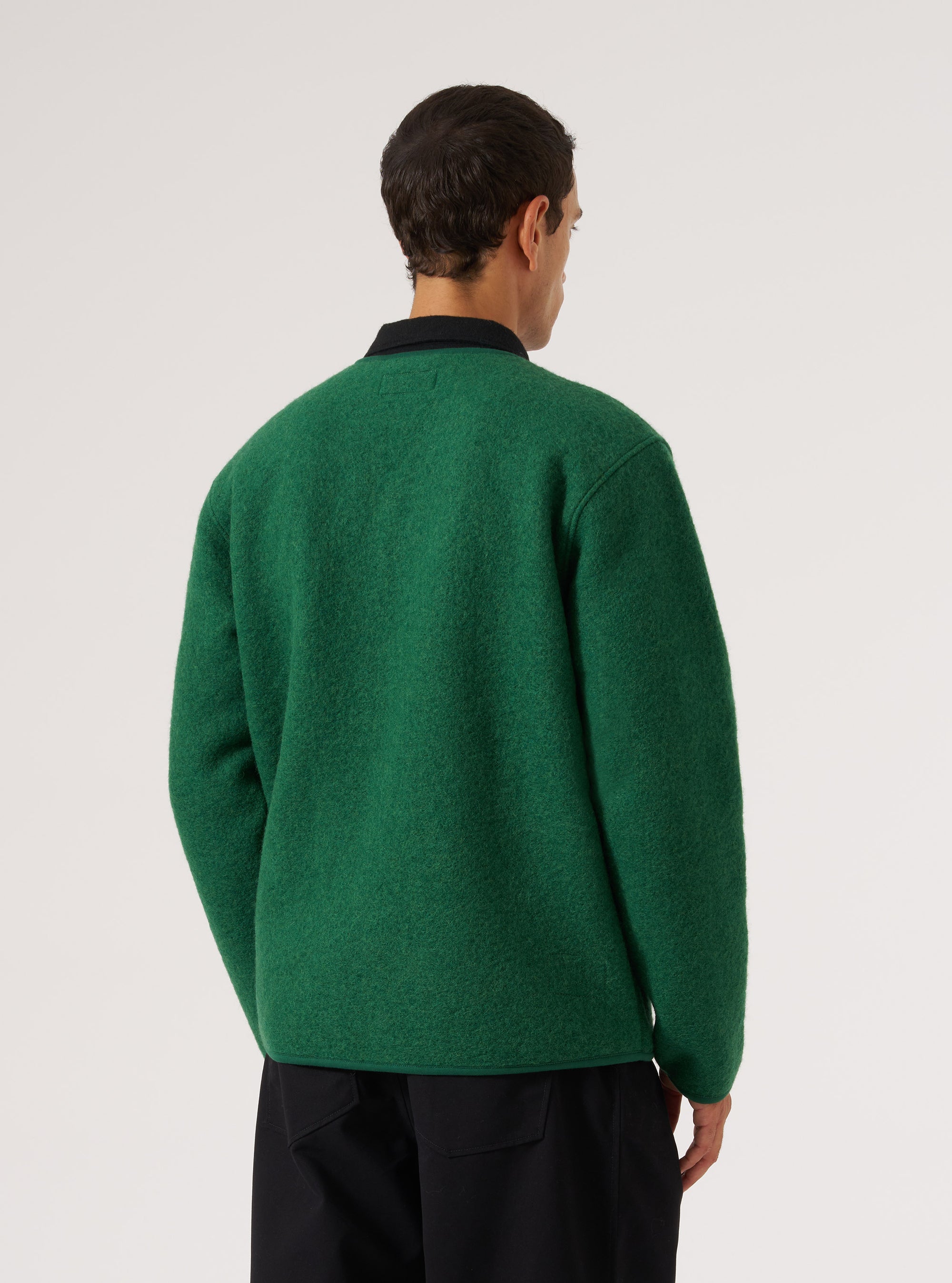 Green Wool Fleece Zip Liner Jacket