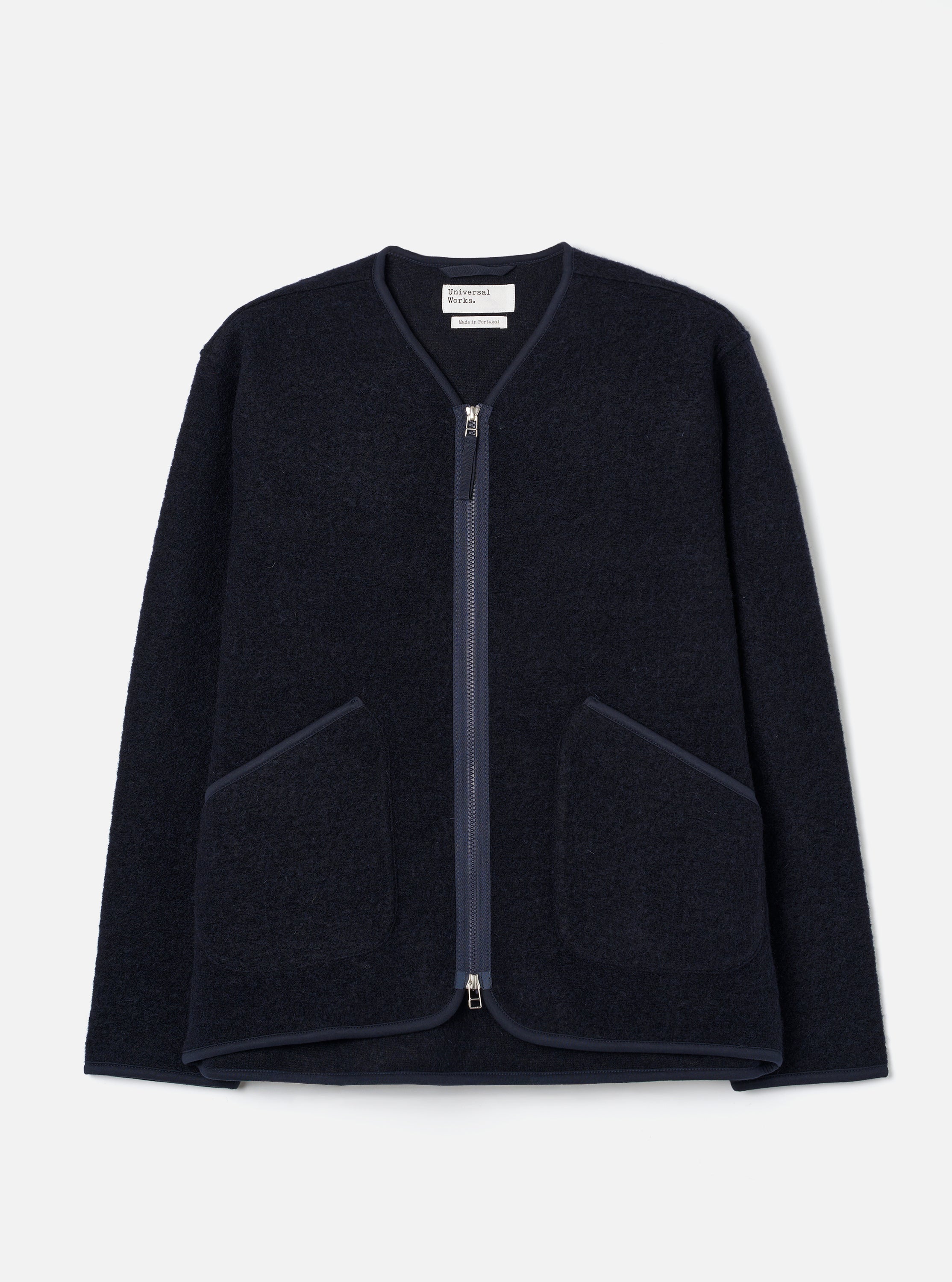 Men's Navy Wool Fleece Zip Liner Jacket – Universal Works