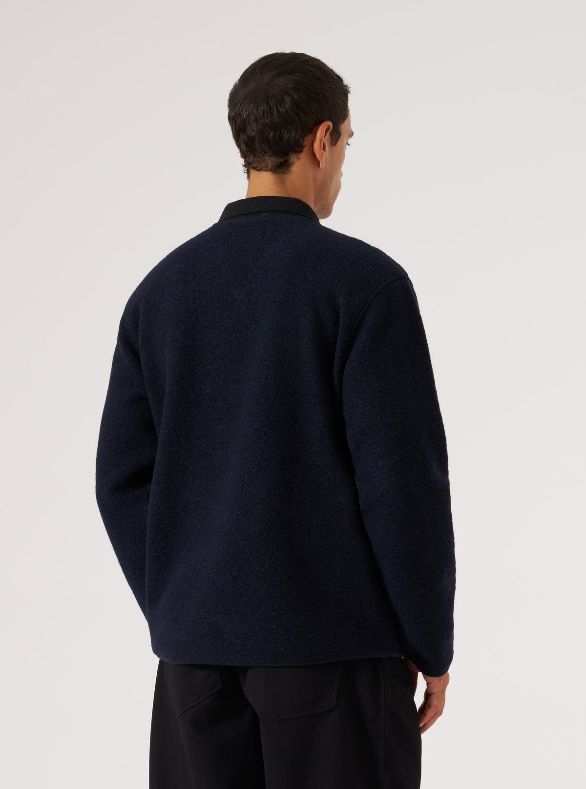 Navy Wool Fleece Zip Liner Jacket