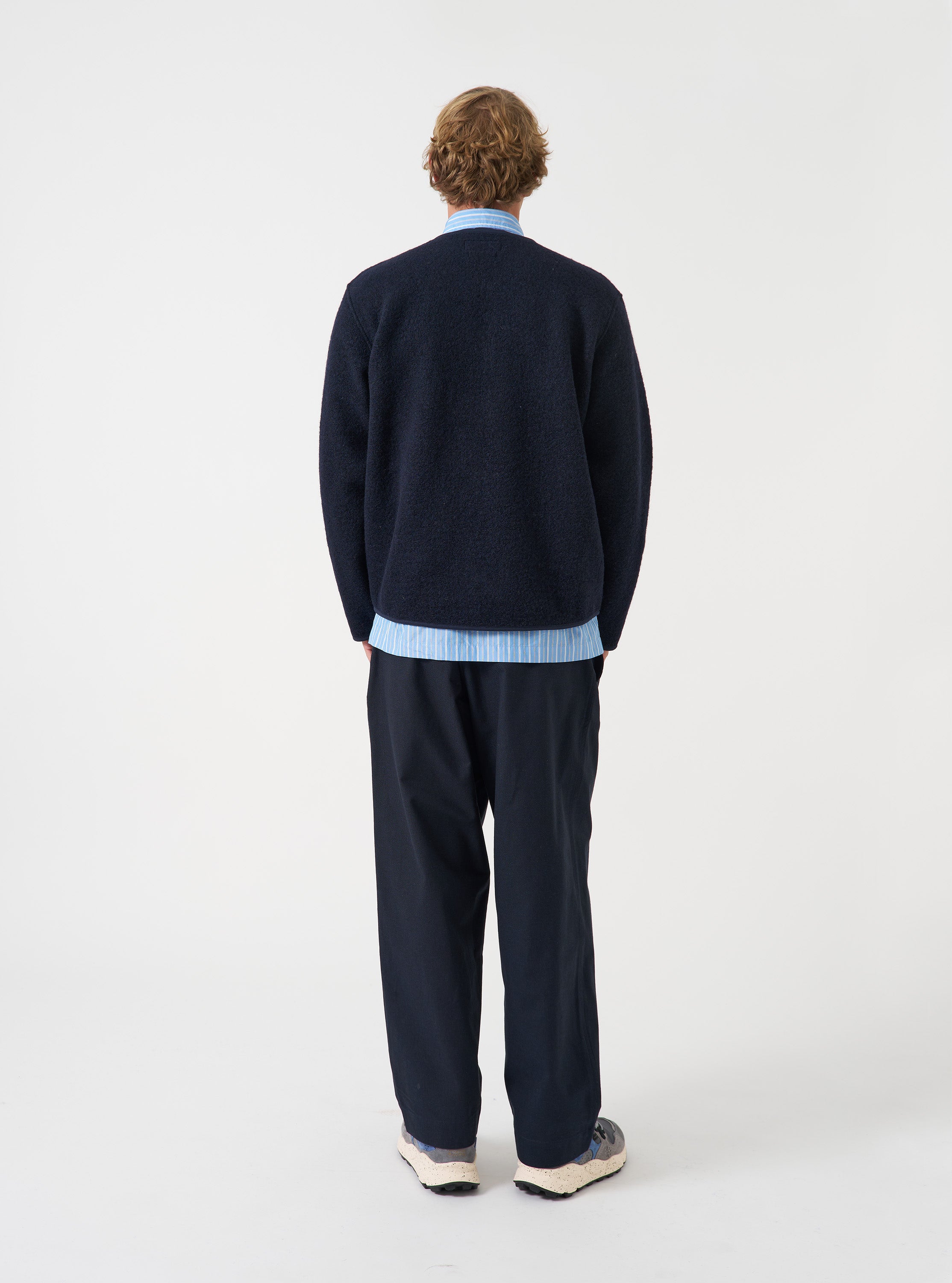 Men's Navy Wool Fleece Zip Liner Jacket – Universal Works