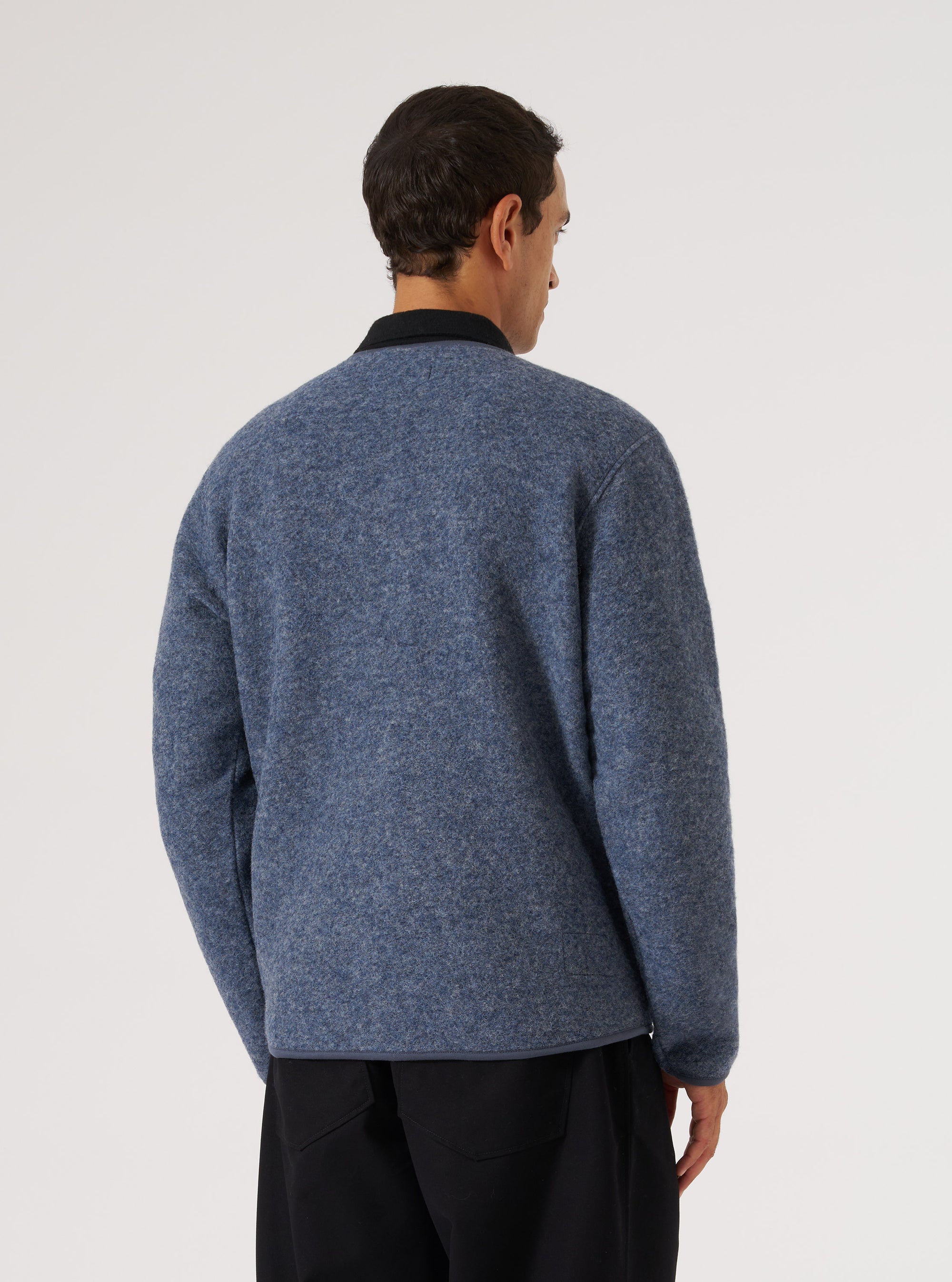 Slate Blue Wool Fleece Zip Liner Jacket