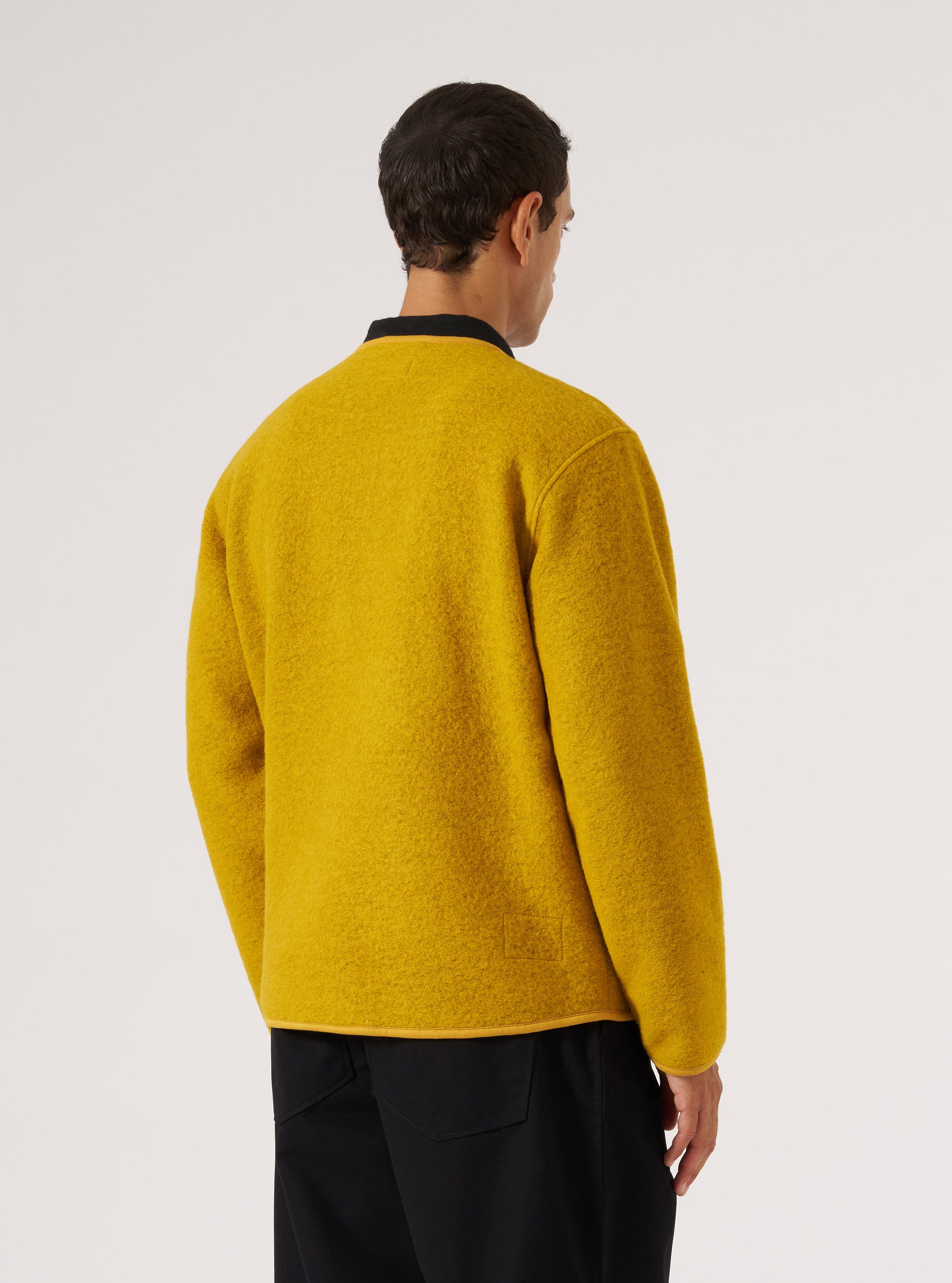 Yellow Wool Fleece Zip Liner Jacket