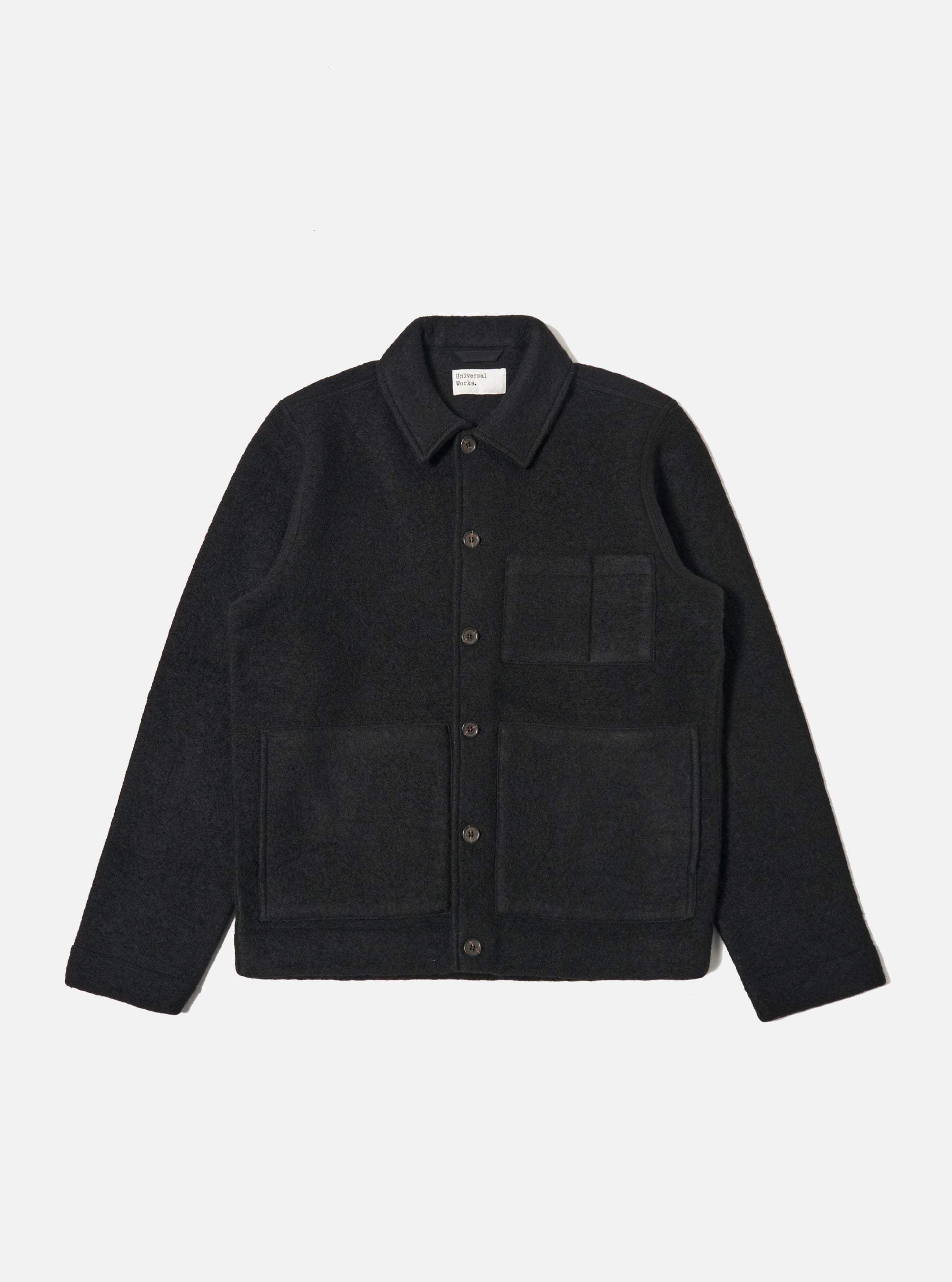 Black Wool Fleece Uniform Jacket