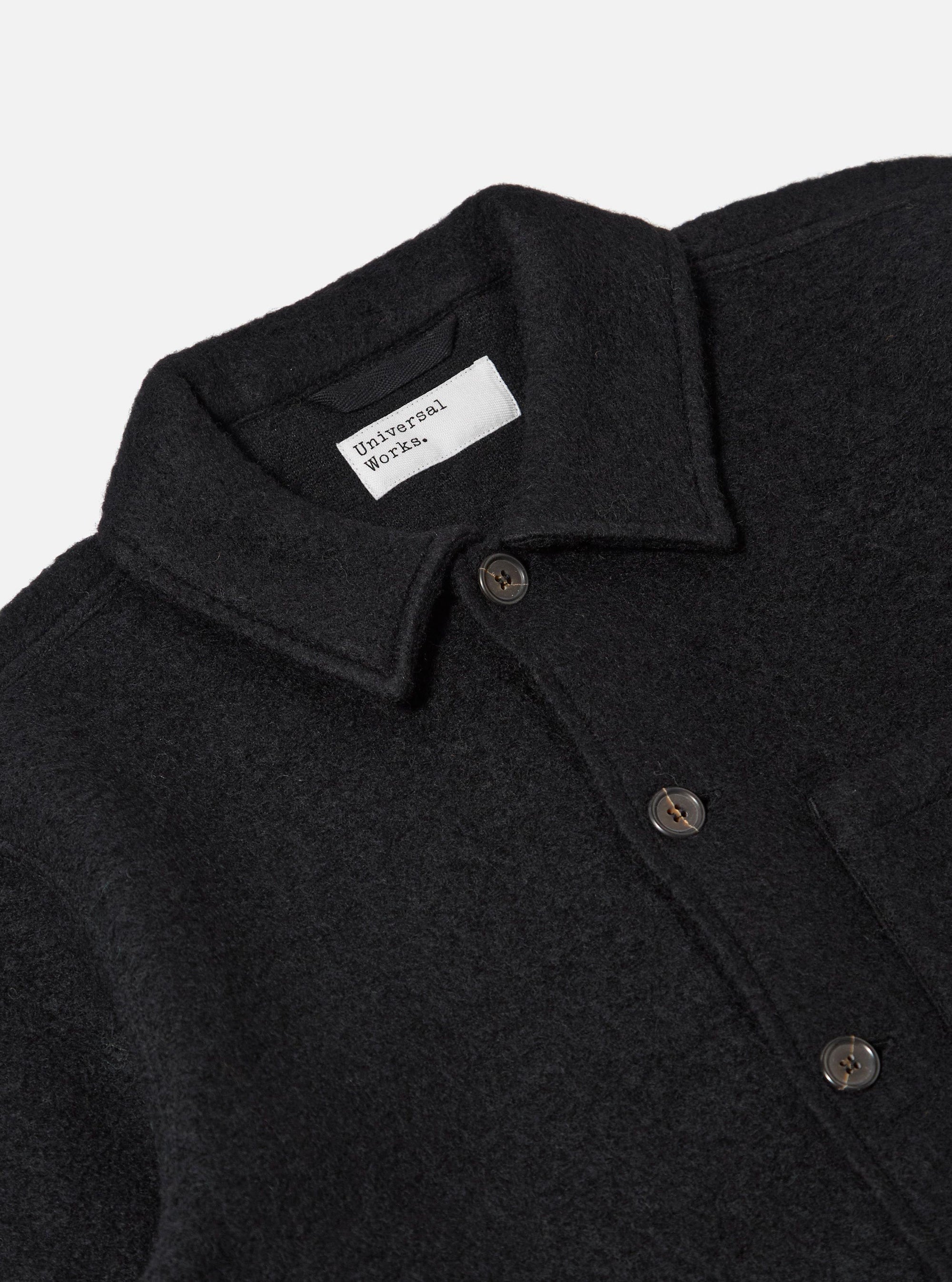 Black Wool Fleece Uniform Jacket
