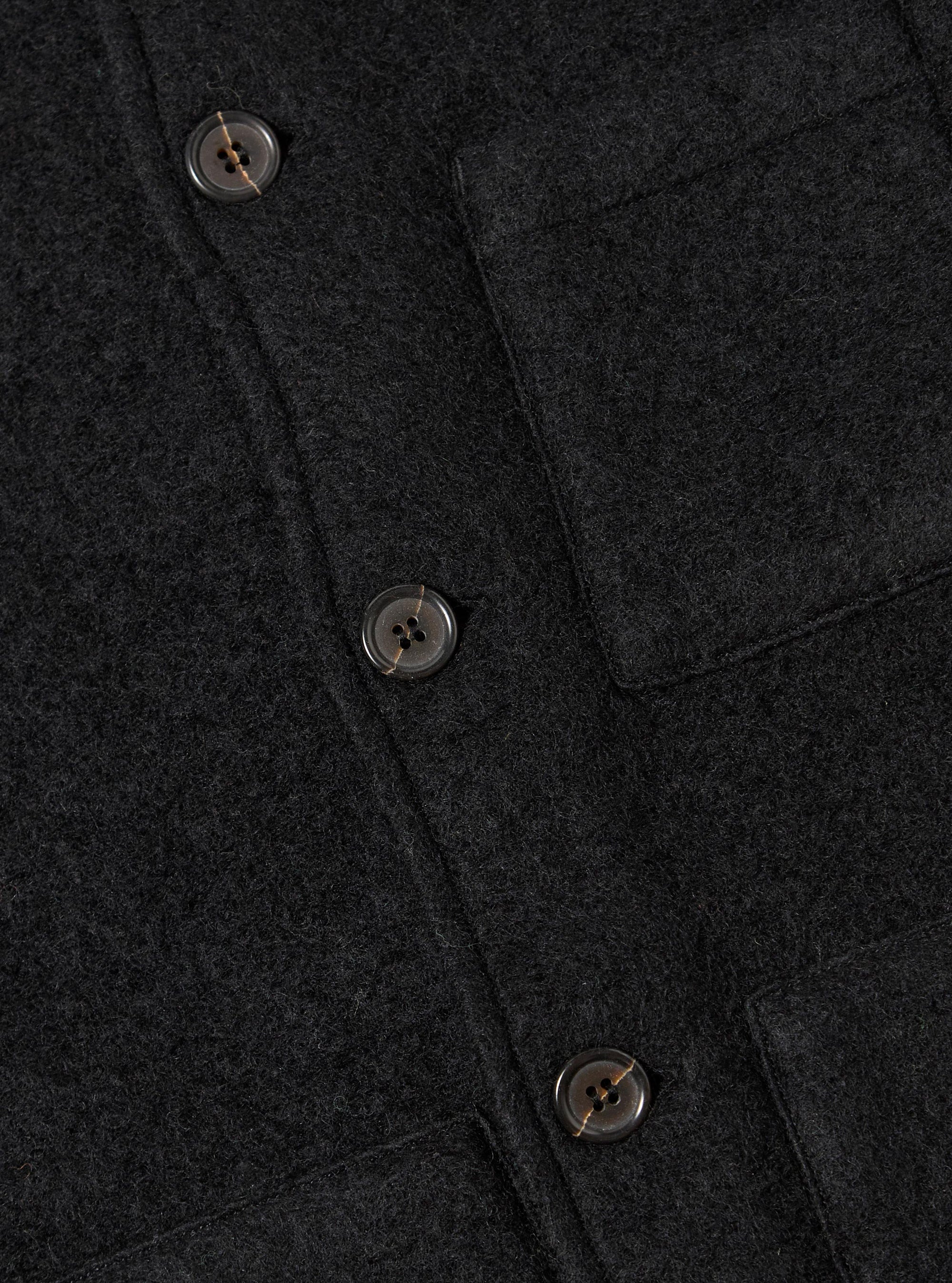 Black Wool Fleece Uniform Jacket
