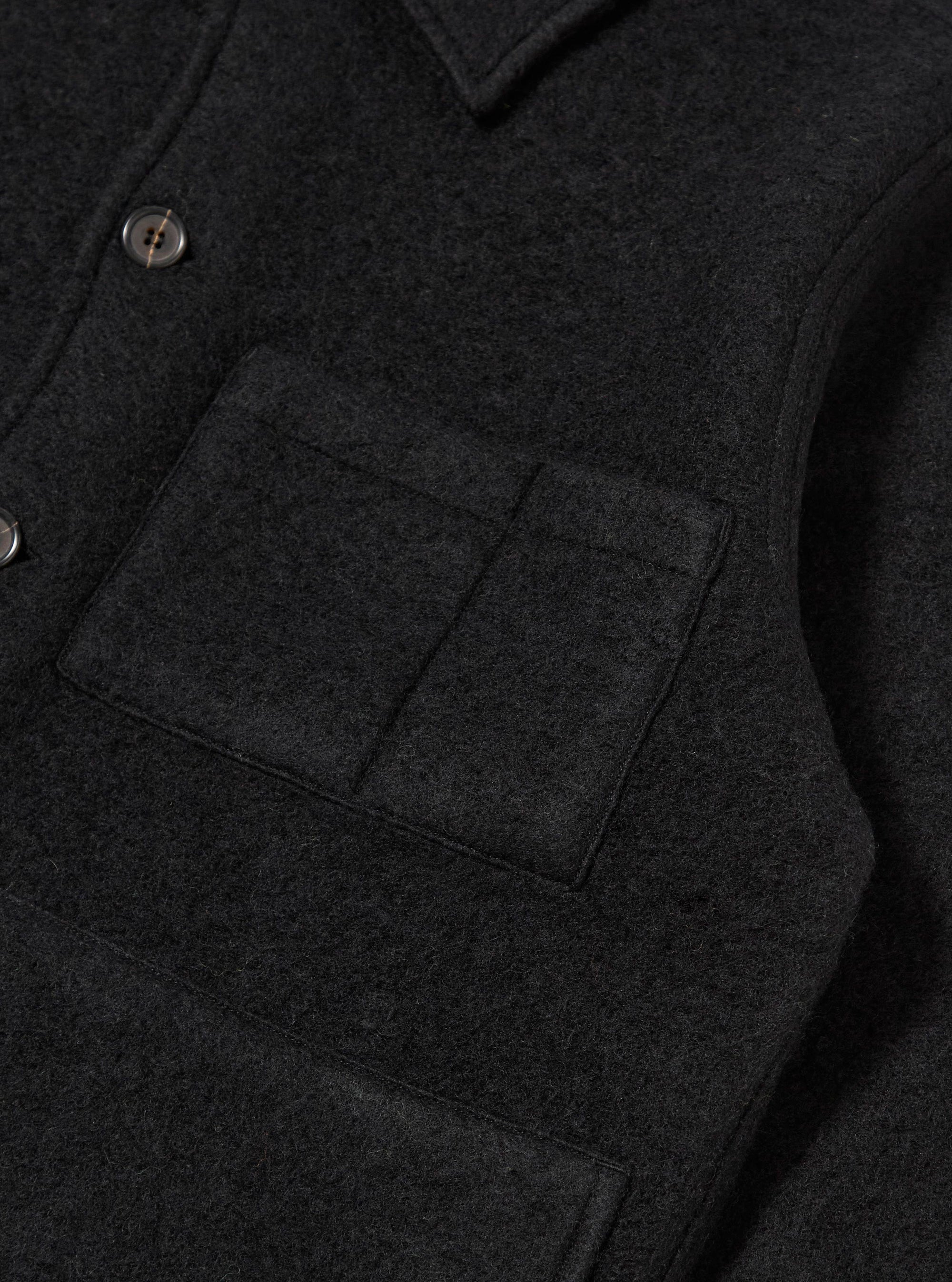 Black Wool Fleece Uniform Jacket