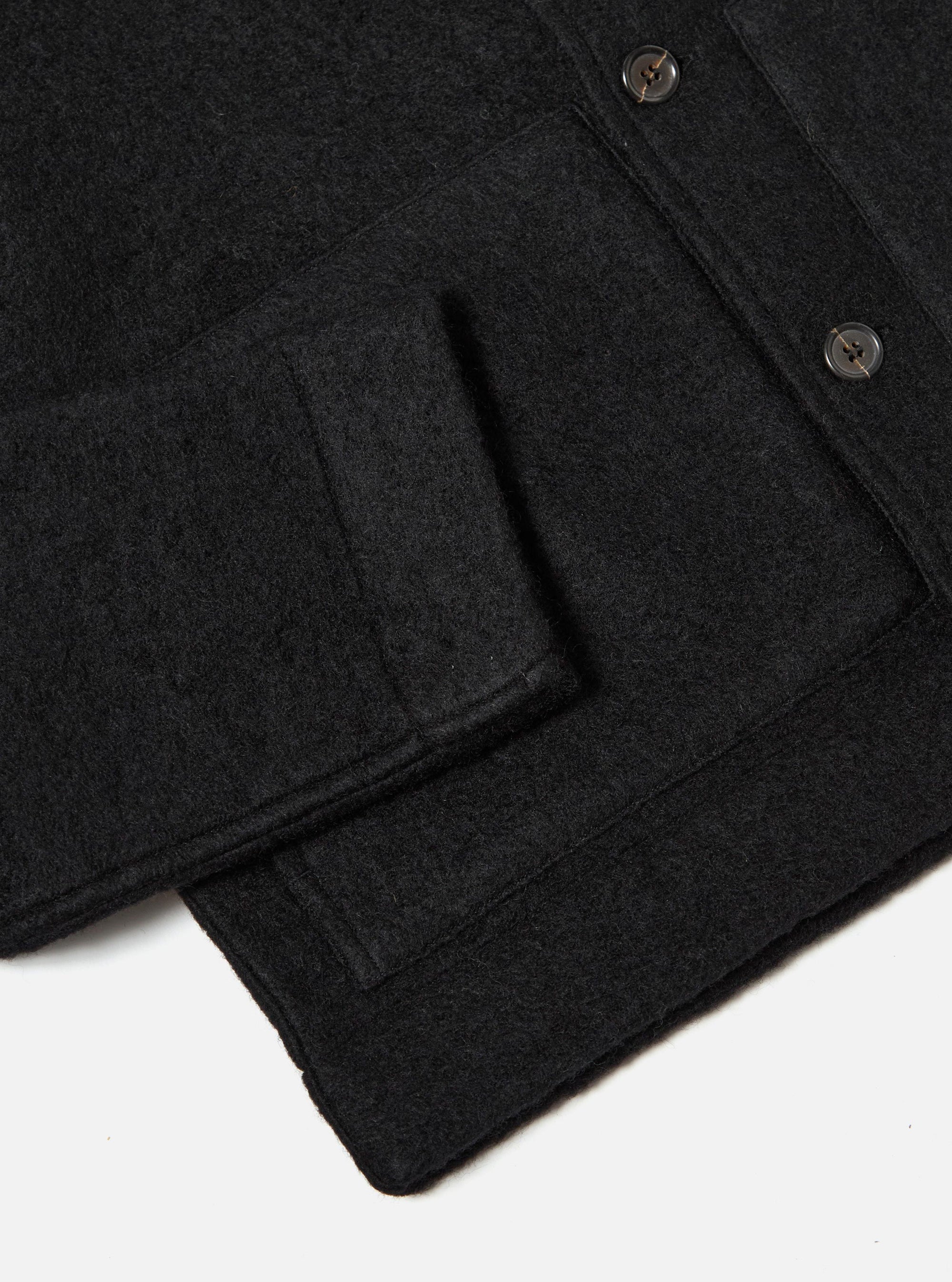 Black Wool Fleece Uniform Jacket