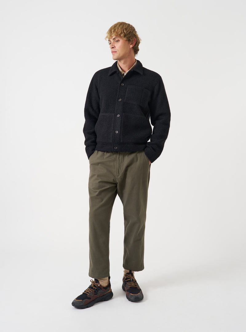 Black Wool Fleece Uniform Jacket