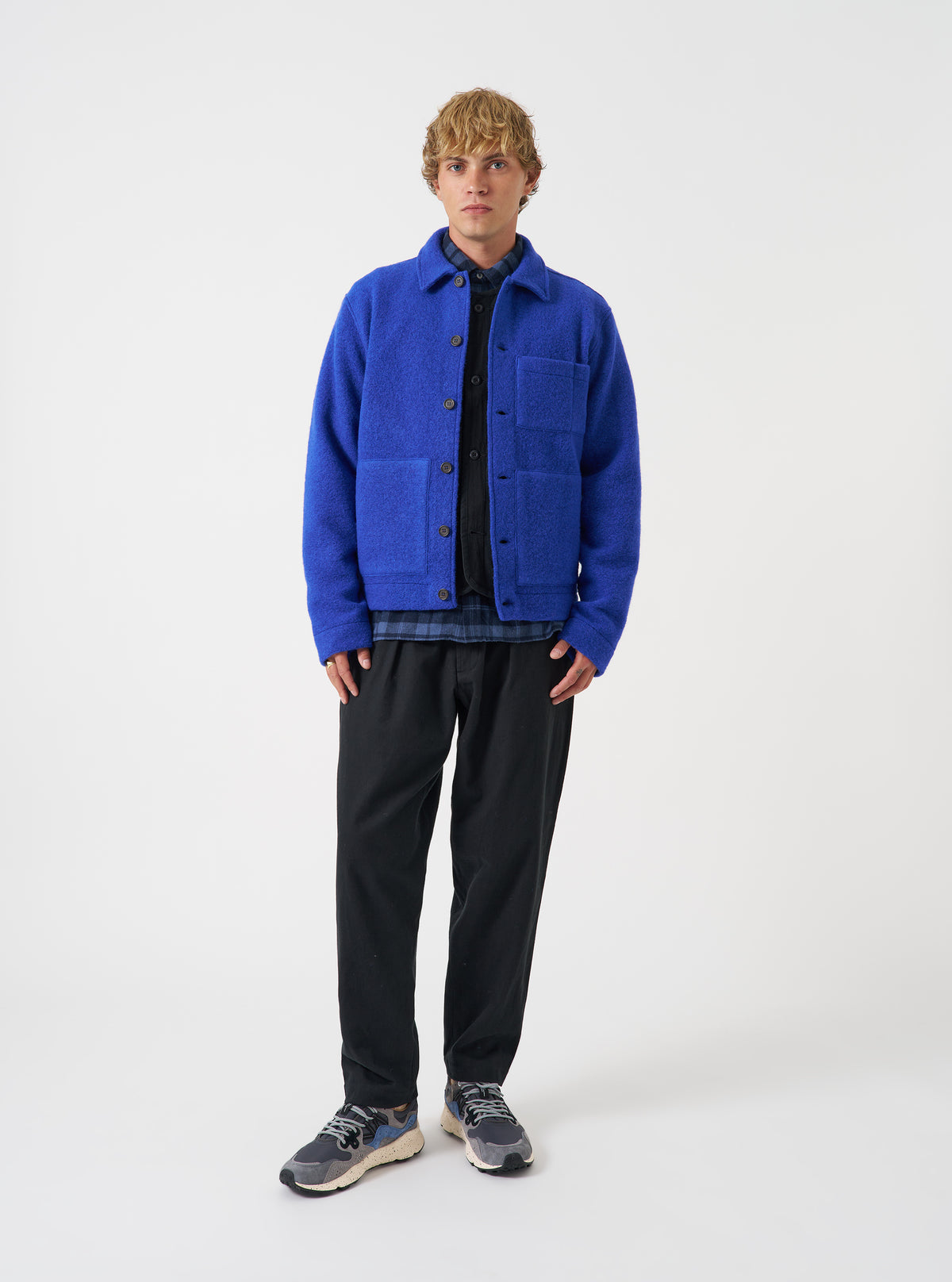 Blue Wool Fleece Uniform Jacket