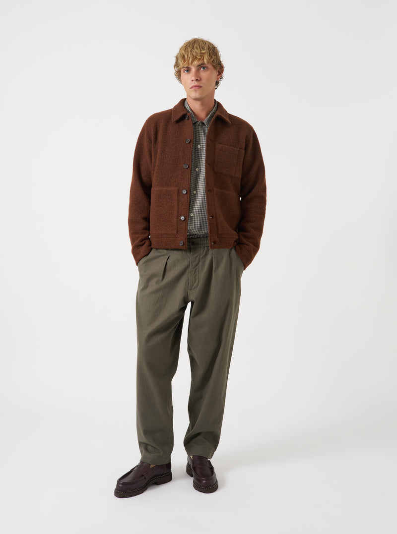 Cacao Wool Fleece Uniform Jacket