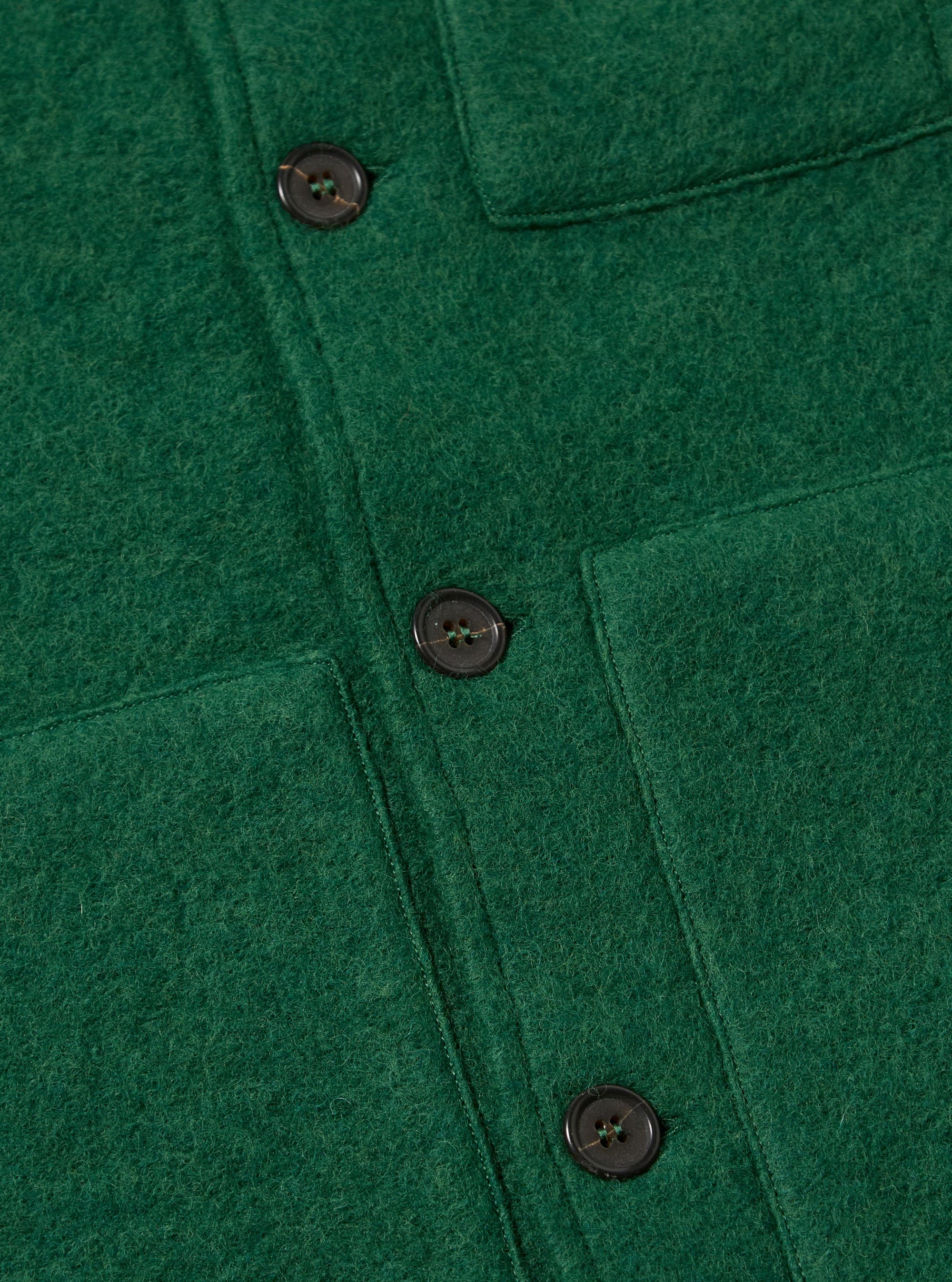 Green Wool Fleece Uniform Jacket