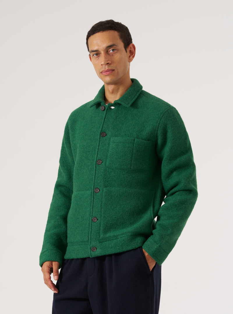 Green Wool Fleece Uniform Jacket