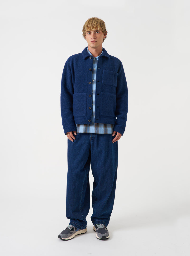 Indigo Wool Fleece Uniform Jacket