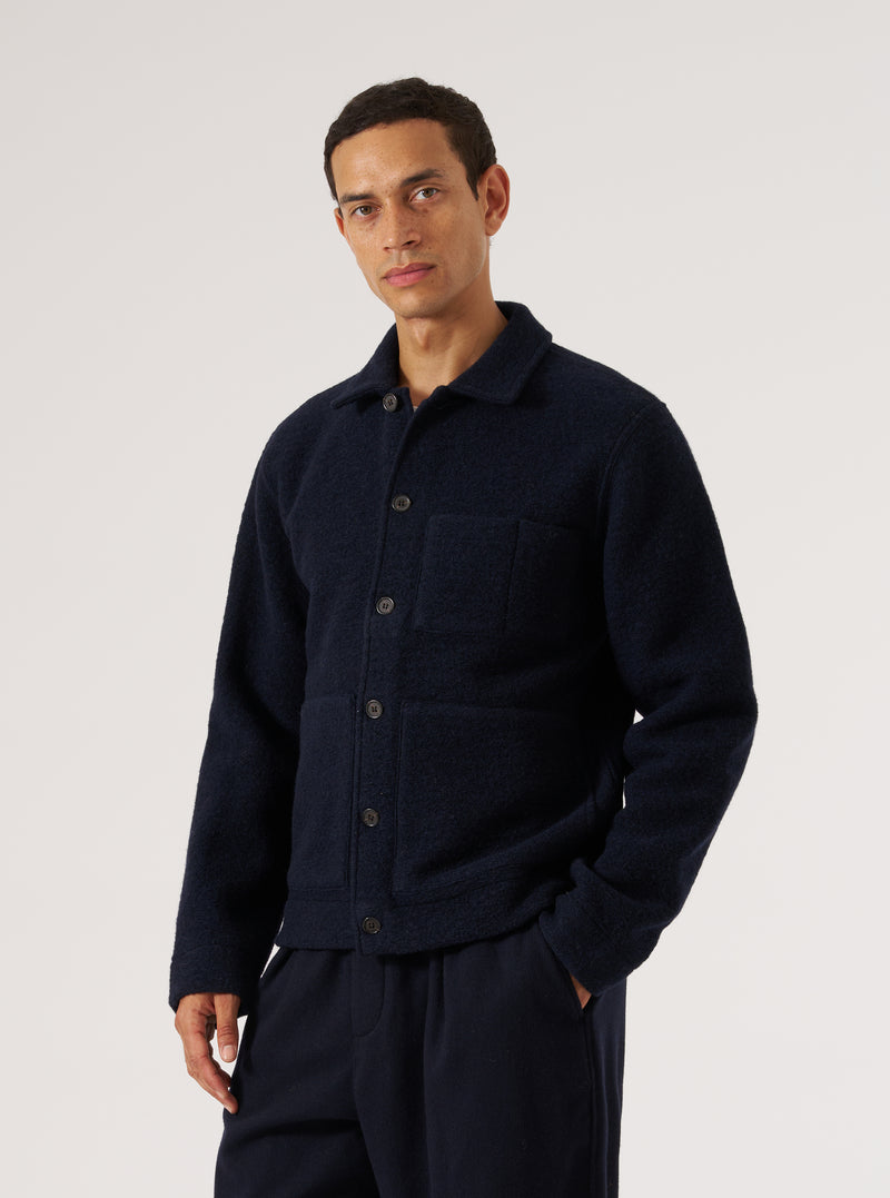 Navy Wool Fleece Uniform Jacket