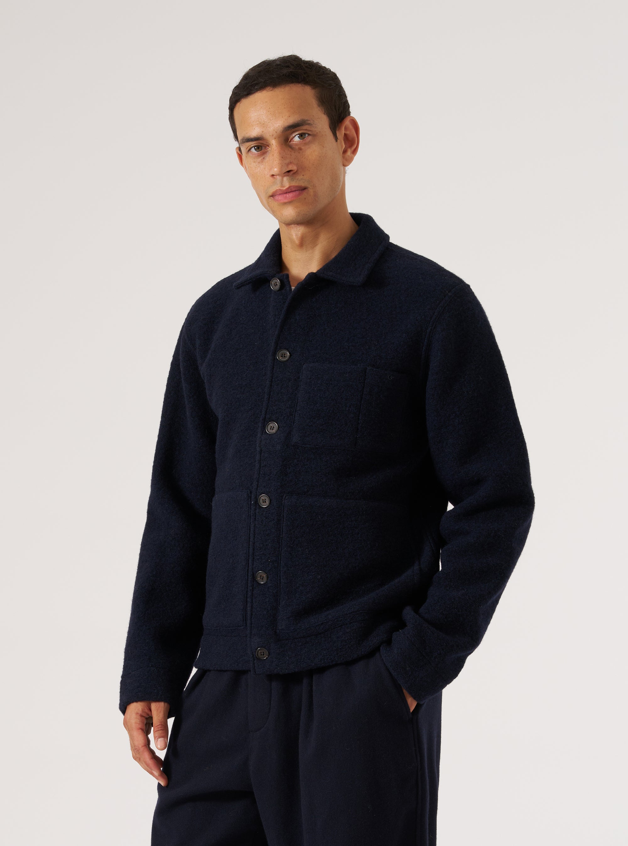 Navy Wool Fleece Uniform Jacket
