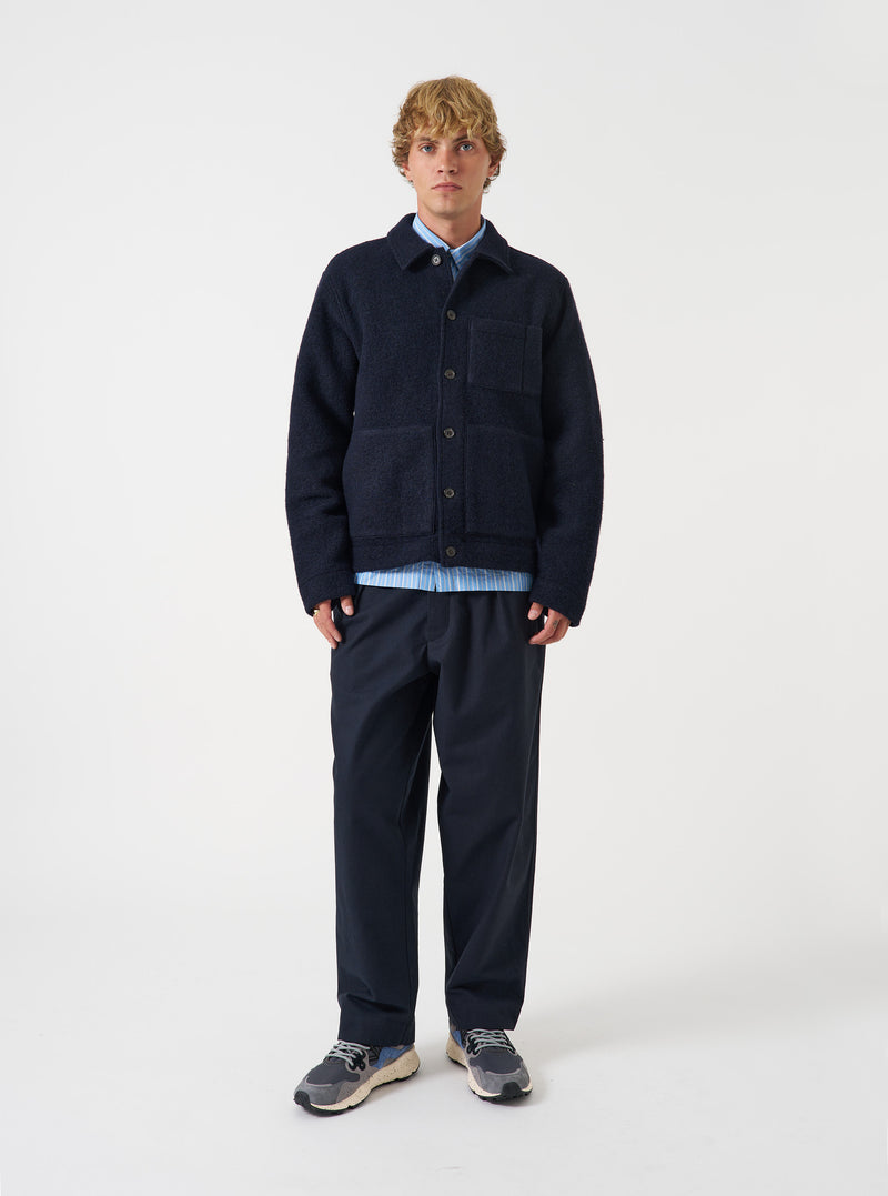 Navy Wool Fleece Uniform Jacket