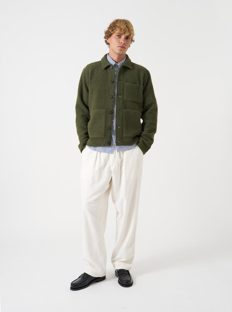 Olive Wool Fleece Uniform Jacket