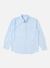 The Sky Blue Oxford Daybrook Shirt is displayed on a white background. The long-sleeved shirt is buttoned and features a chest pocket. The light blue color is soft and the oxford material looks crisp.