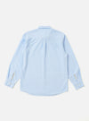 The back of a Sky Blue Oxford Daybrook Shirt laid flat on a white background. The shirt is long-sleeved with a button-down collar.