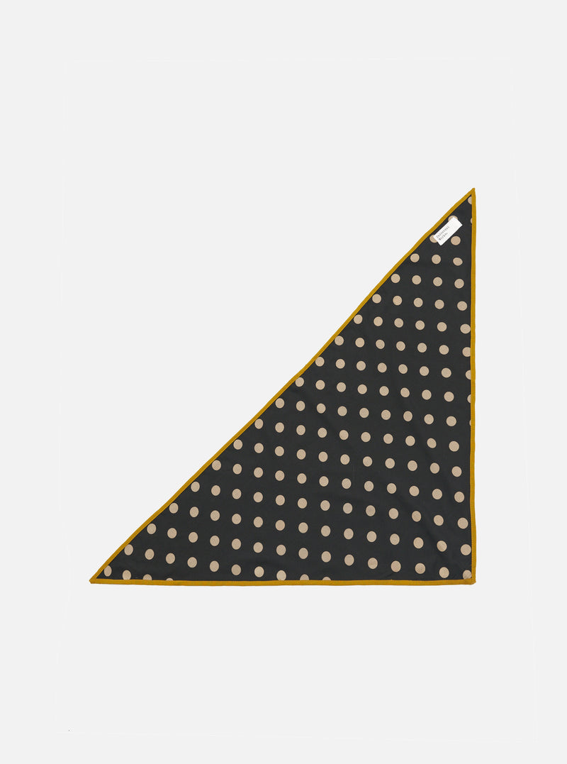 Black Bold Dot Print Rayon Scout Scarf