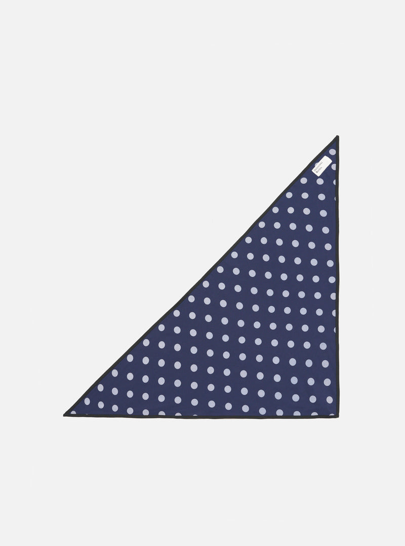 Navy Bold Dot Print Rayon Scout Scarf