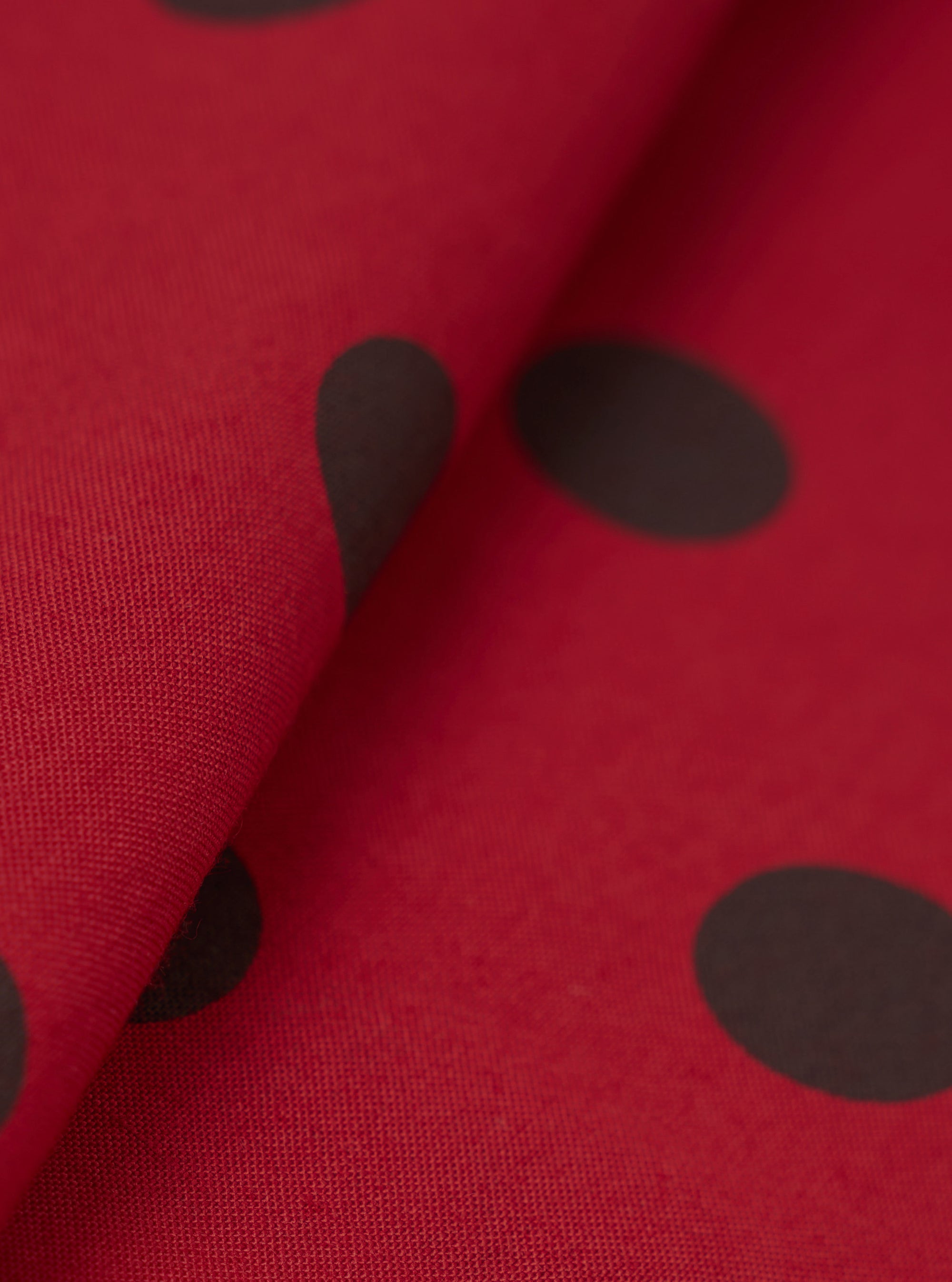 Red/Black Bold Dot Print Rayon Scout Scarf