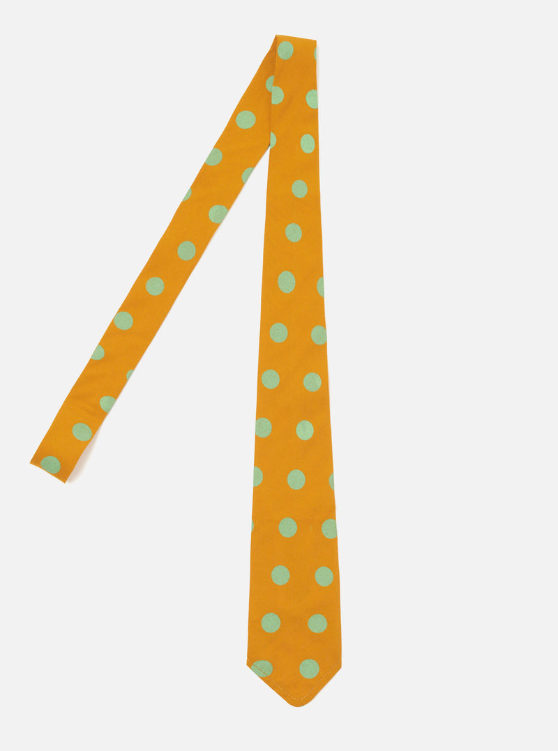 Mustard Bold Dot Print Rayon Tie