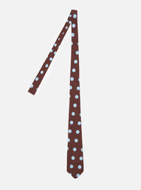 Brown Bold Dot Print Rayon Tie