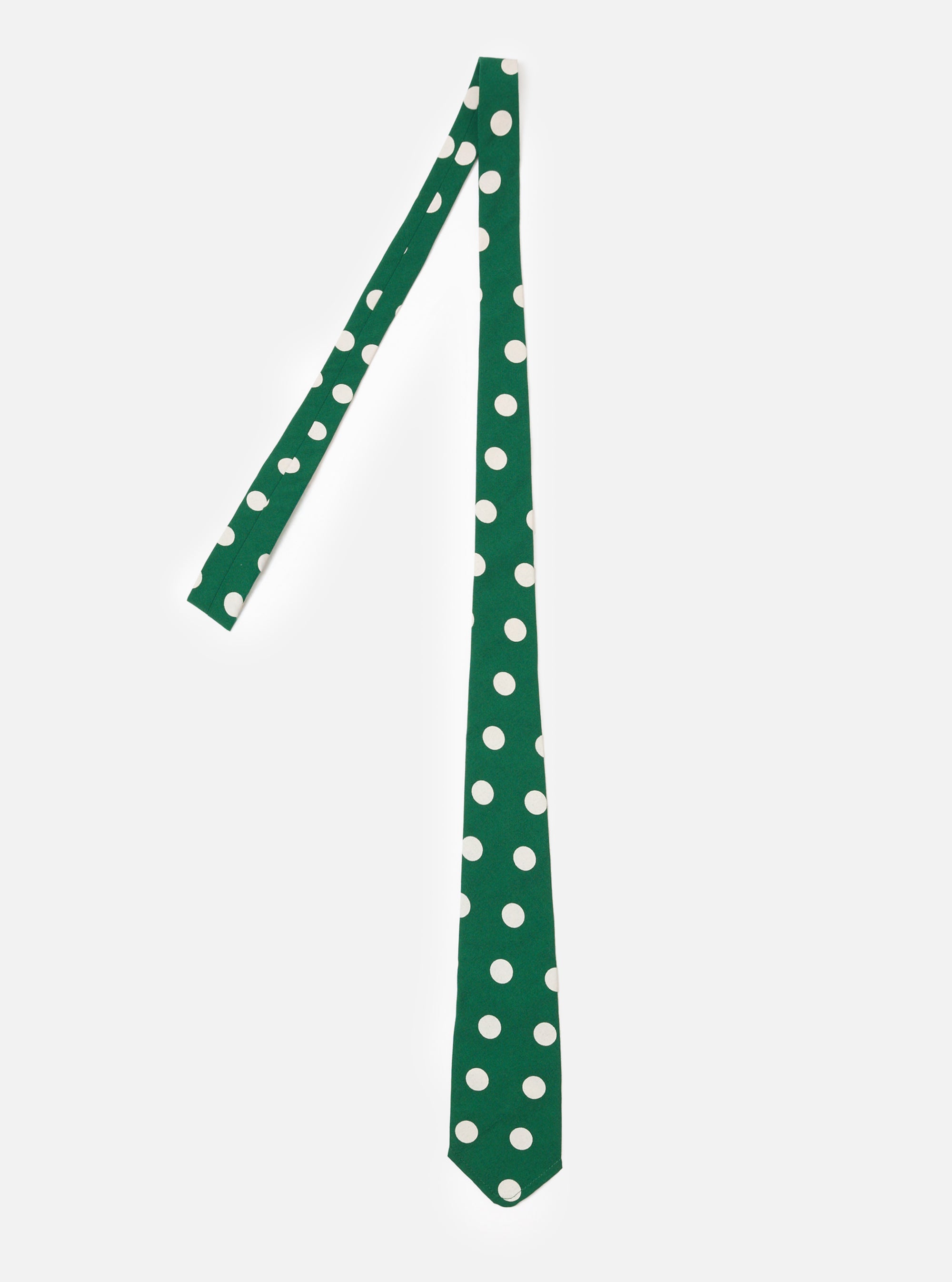 Forest Green Bold Dot Print Rayon Tie