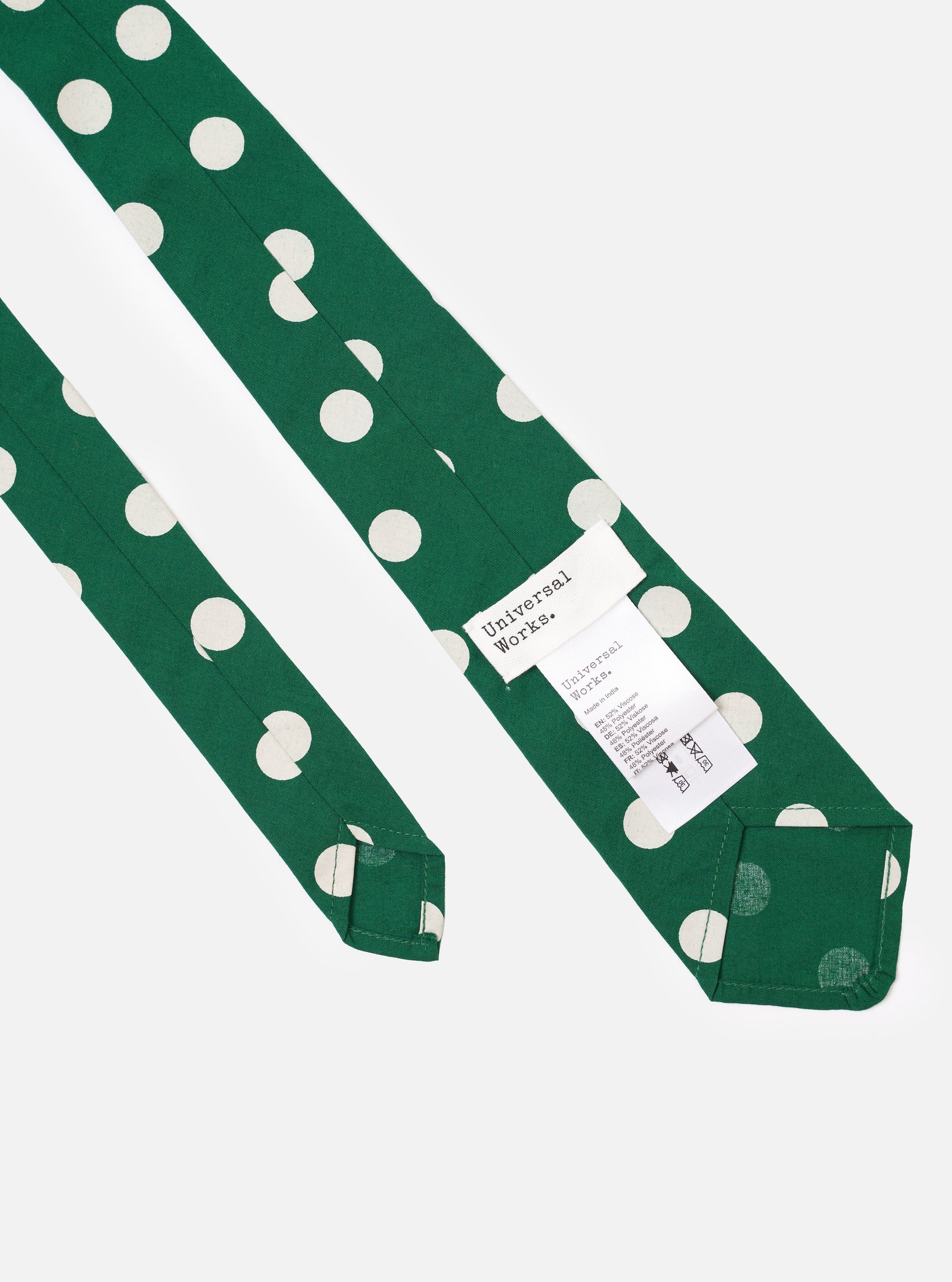 Forest Green Bold Dot Print Rayon Tie