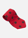 Red/Black Bold Dot Print Rayon Tie
