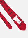 Red/Black Bold Dot Print Rayon Tie
