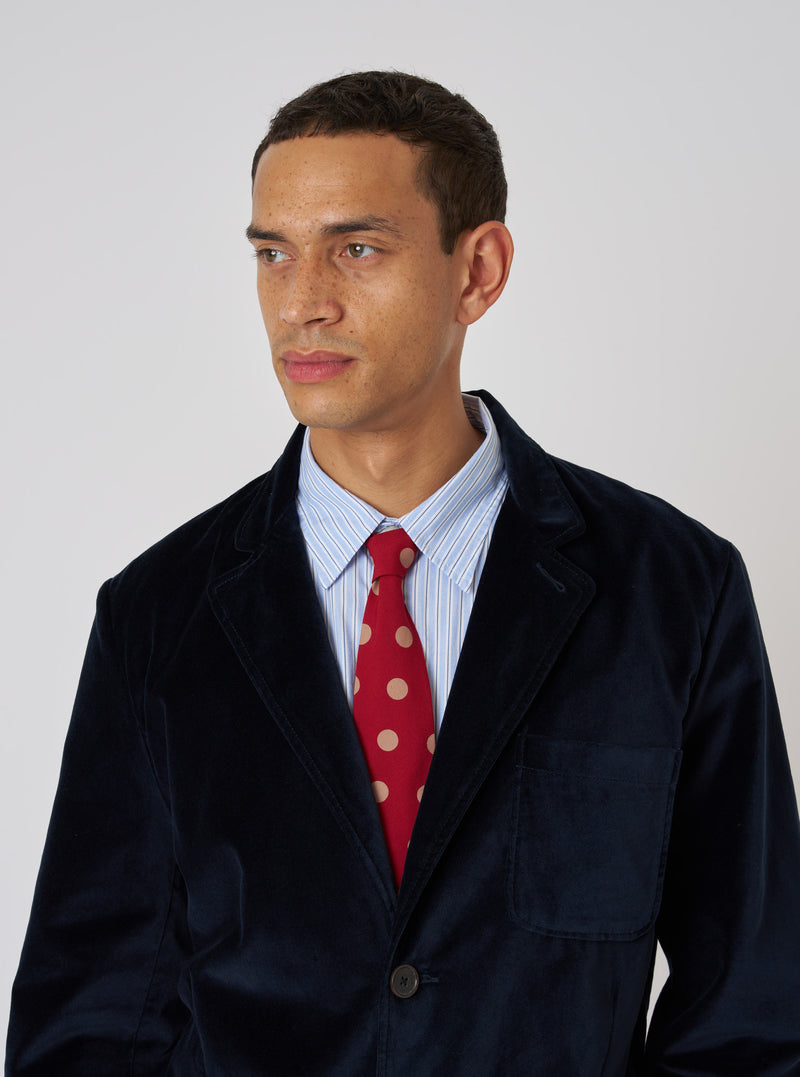 Red Bold Dot Print Rayon Tie