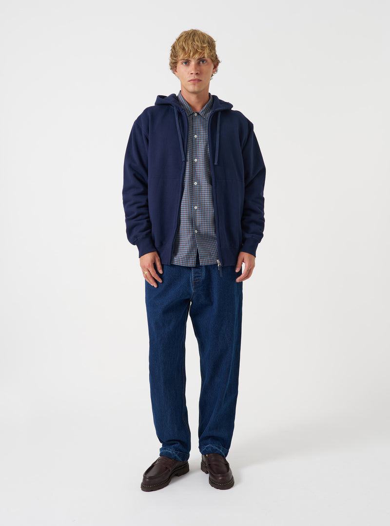 Navy Brush Back Sweat Core Hoody