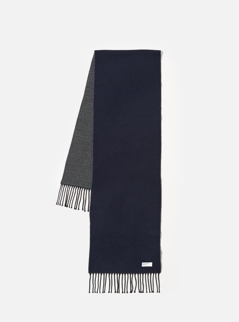 Navy/Mid Grey Double Sided Scarf