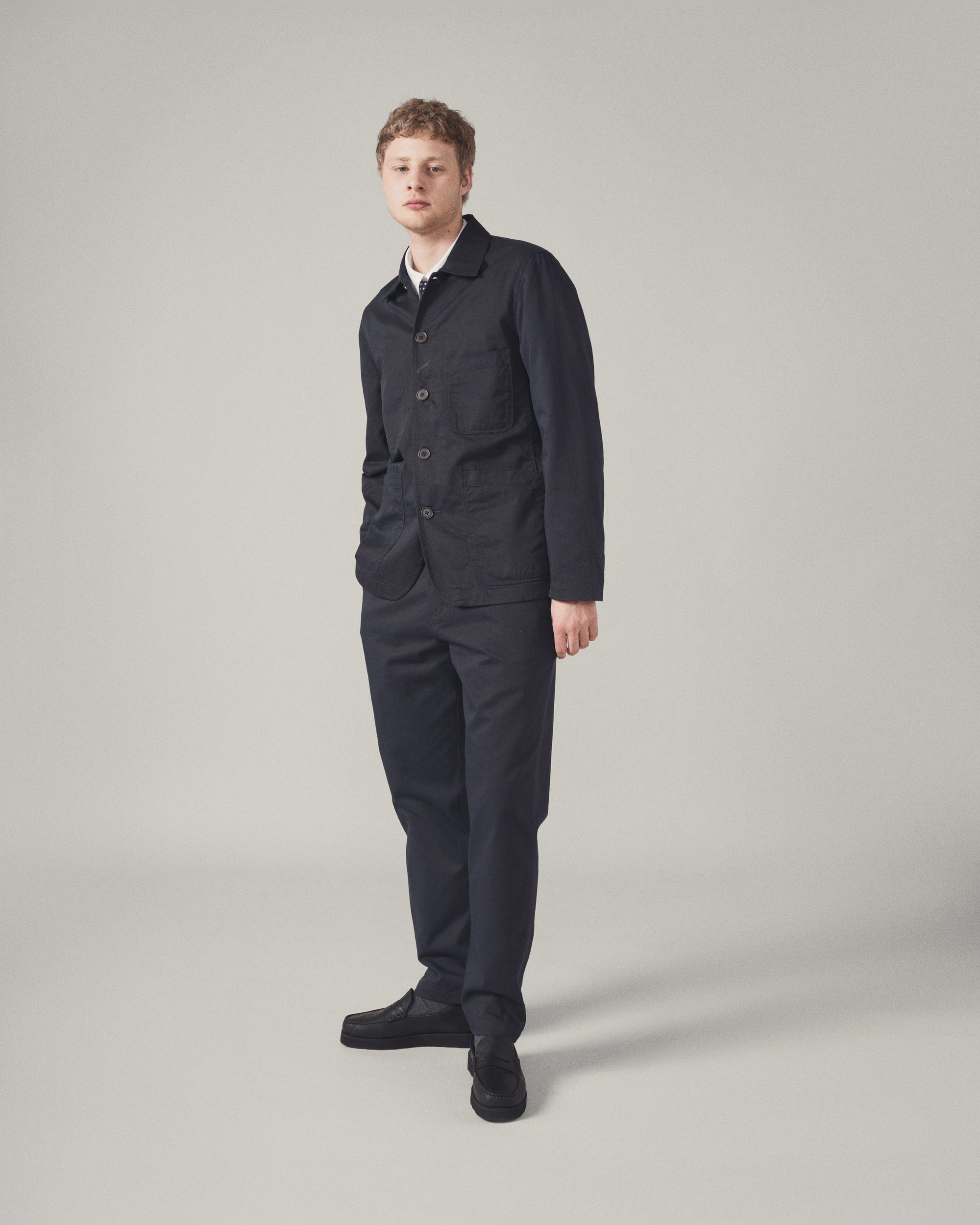 Navy Twill Bakers Jacket