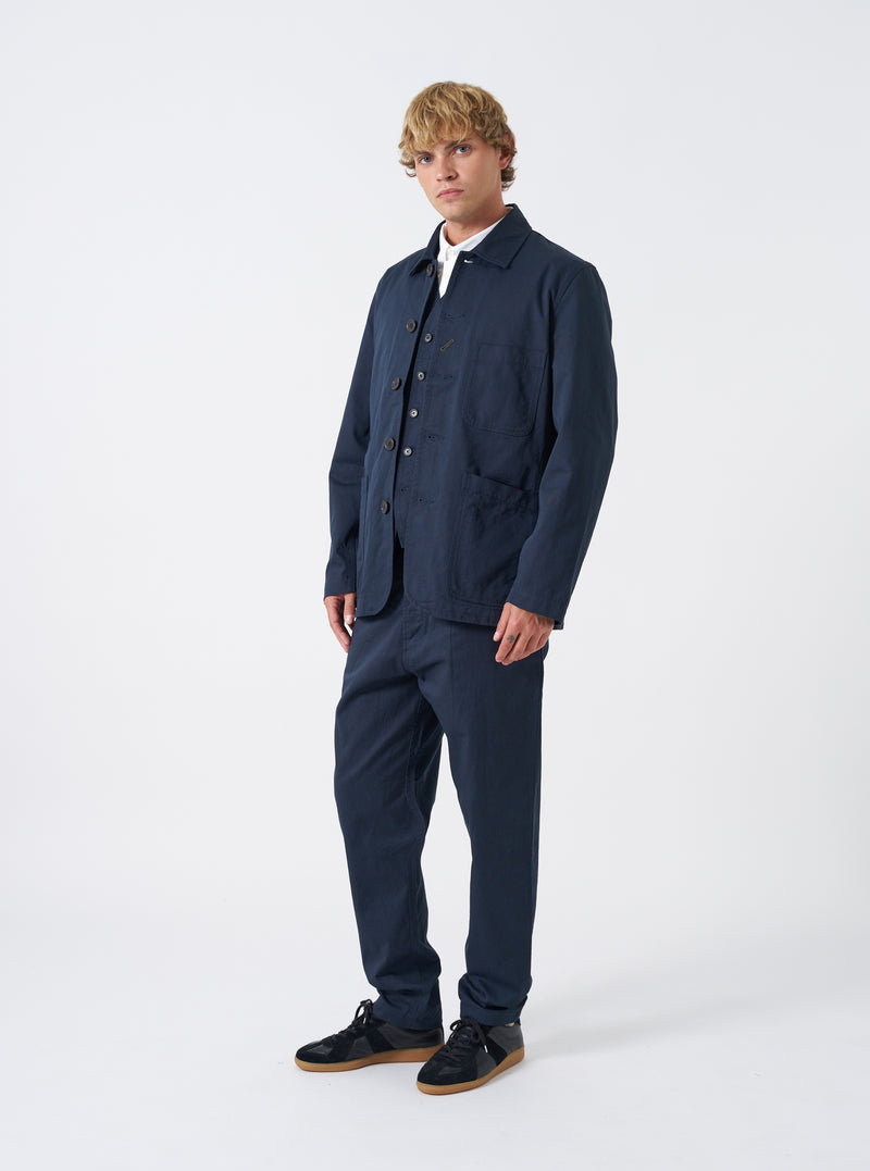Navy Twill Bakers Chore Jacket