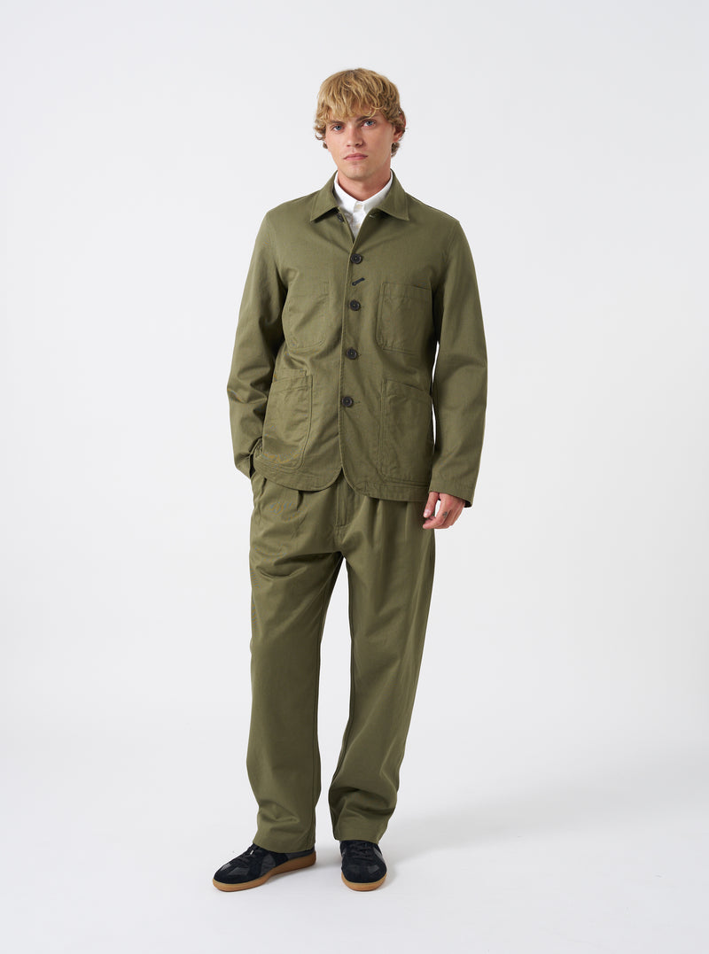 Light Olive Twill Bakers Chore Jacket