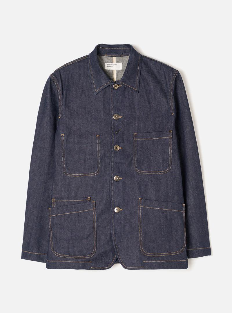 Indigo 13oz Selvedge Denim Bakers Chore Jacket
