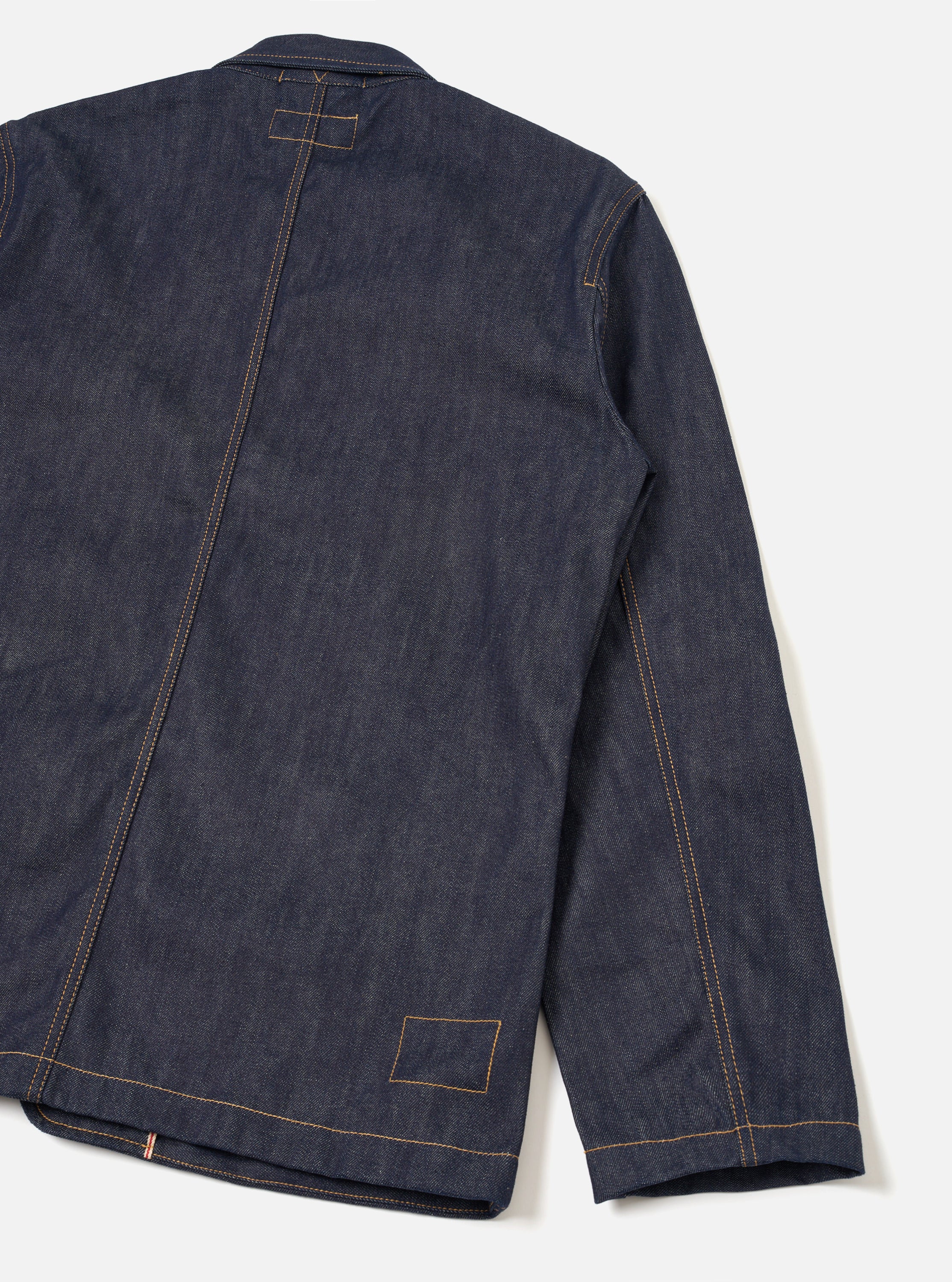 Universal Works ワークジャケット ダークデニム Men's Indigo 13oz Selvedge Denim Bakers Chore Jacket – Universal Works