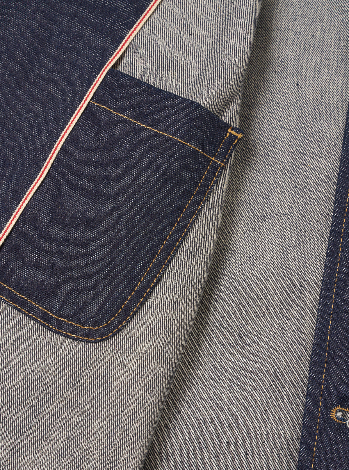 Indigo 13oz Selvedge Denim Bakers Chore Jacket