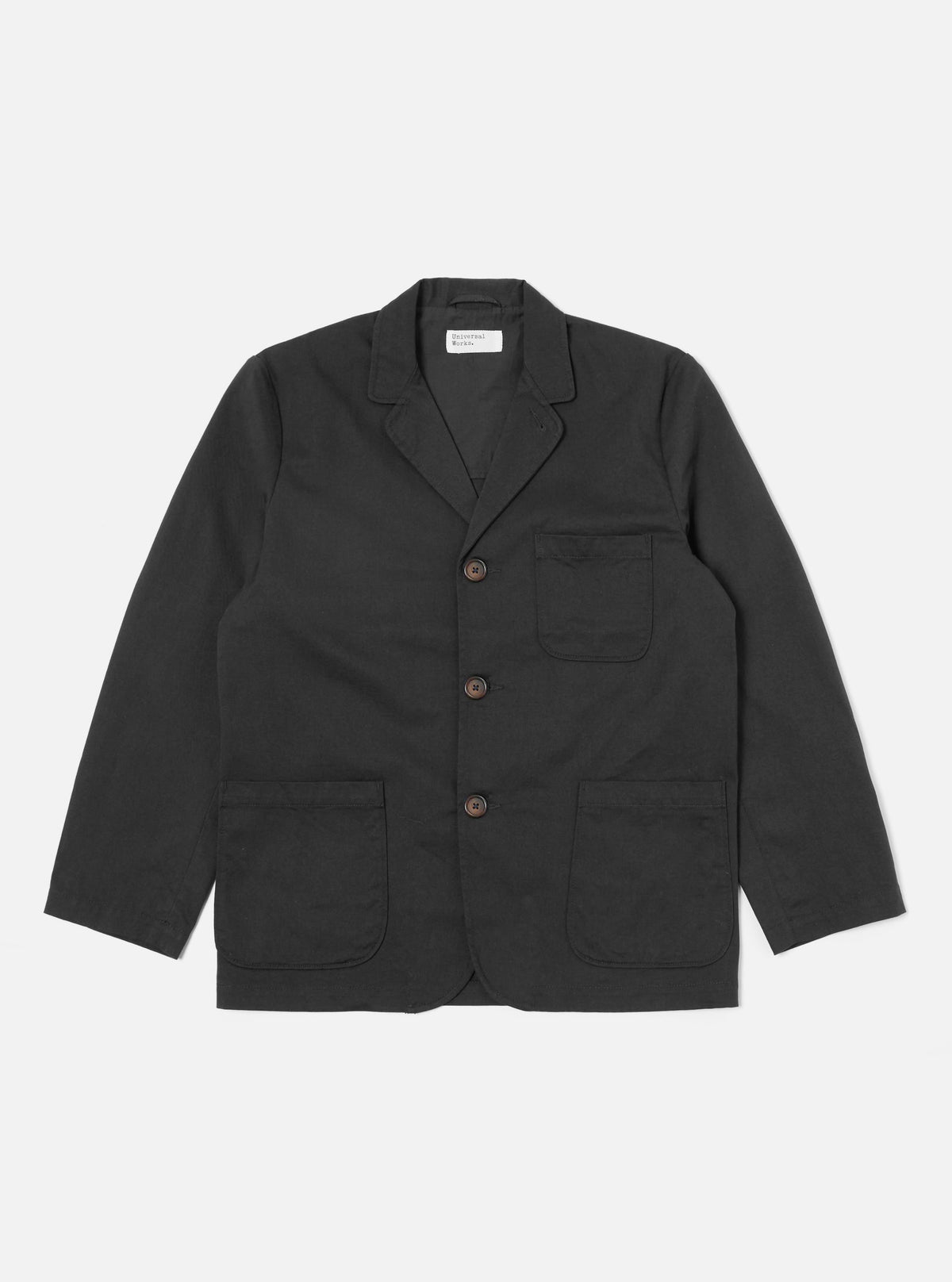 Black Twill Three Button Jacket