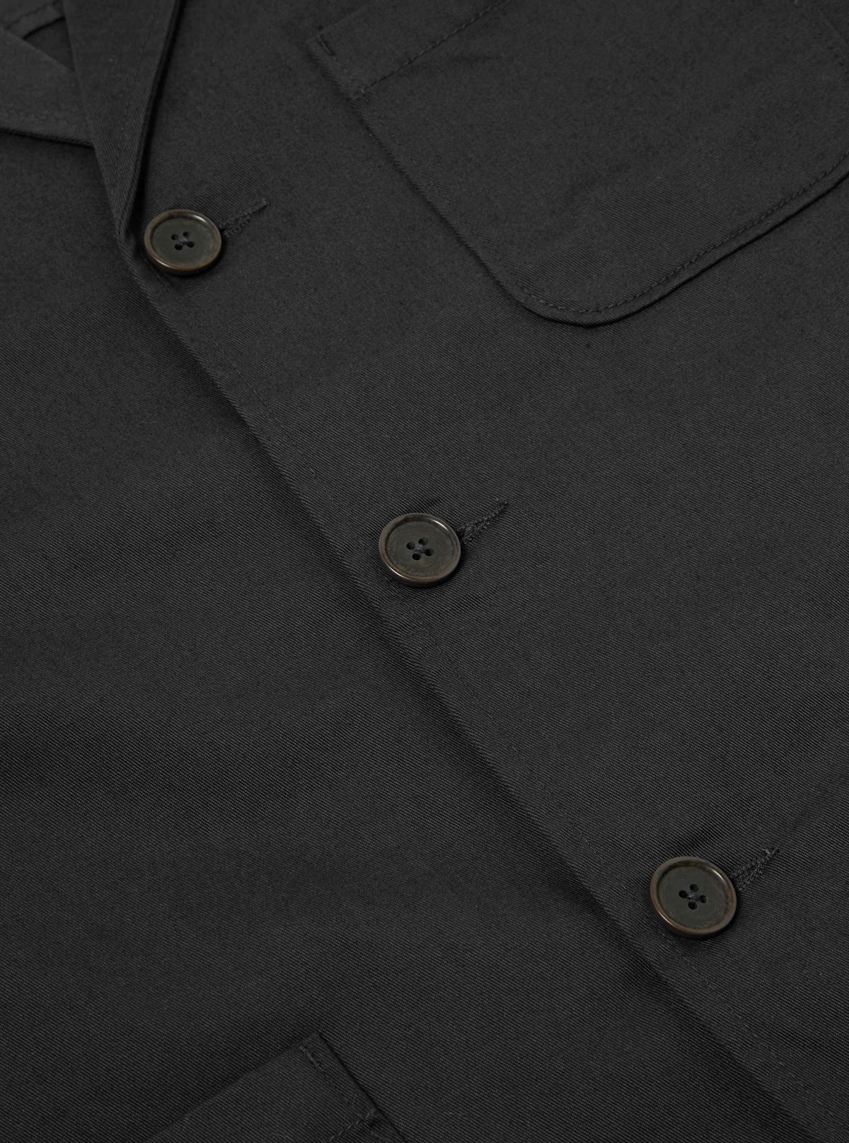 Black Twill Three Button Jacket