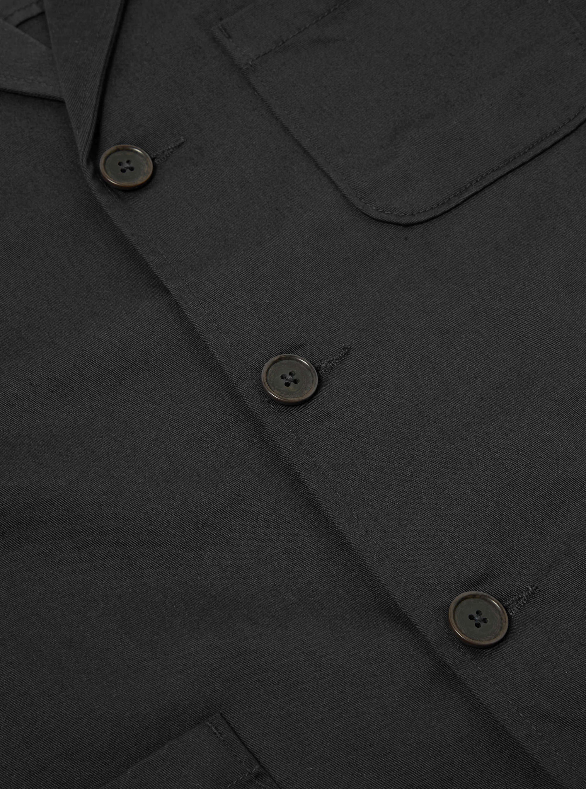 Black Twill Three Button Jacket