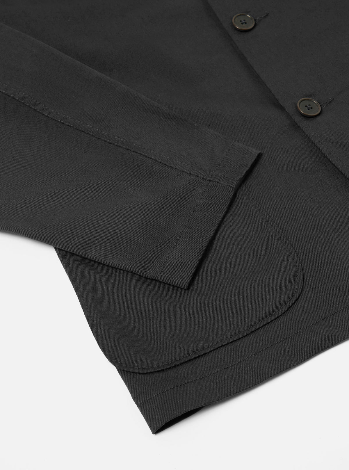 Black Twill Three Button Jacket
