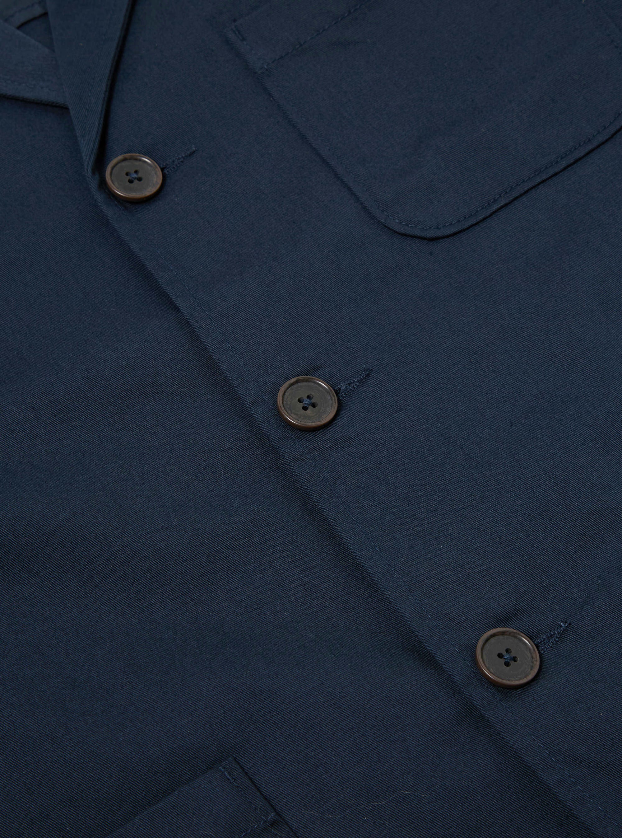 Navy Twill Three Button Jacket