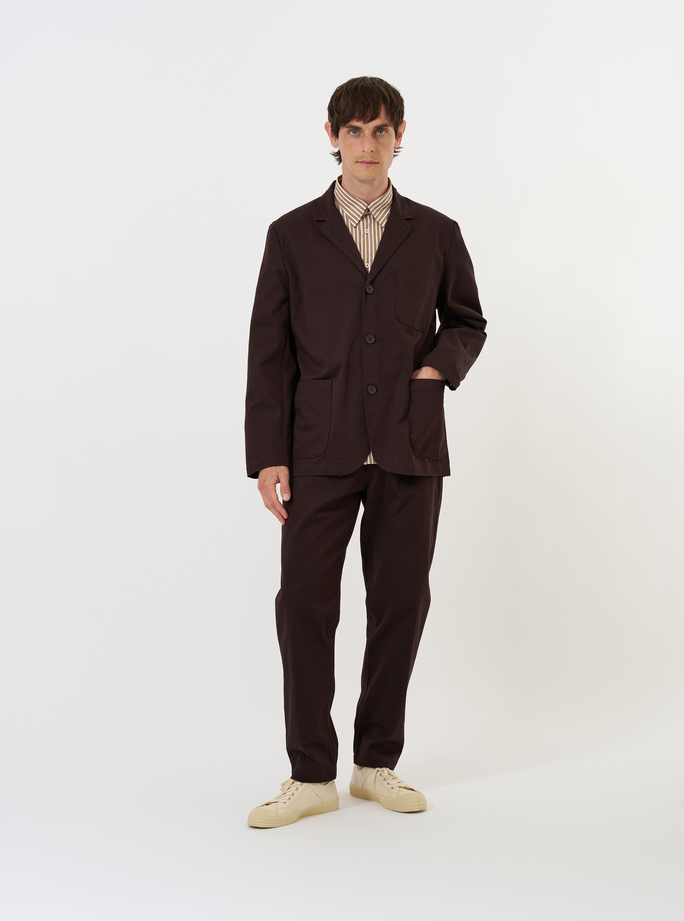 Men's Brown Twill Three Button Suit Jacket – Universal Works
