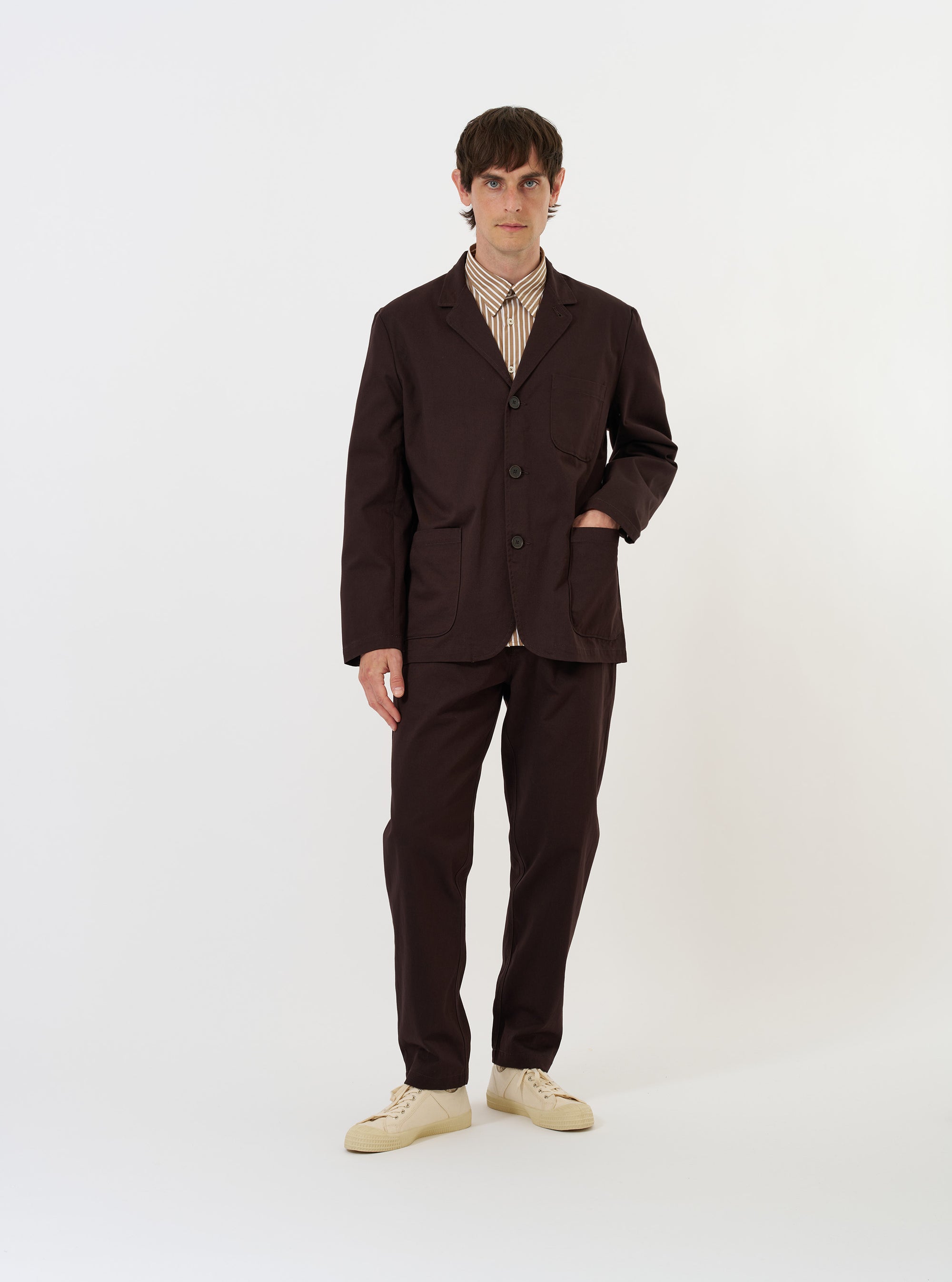 Universal Works Three Button Jacket - Brown - M