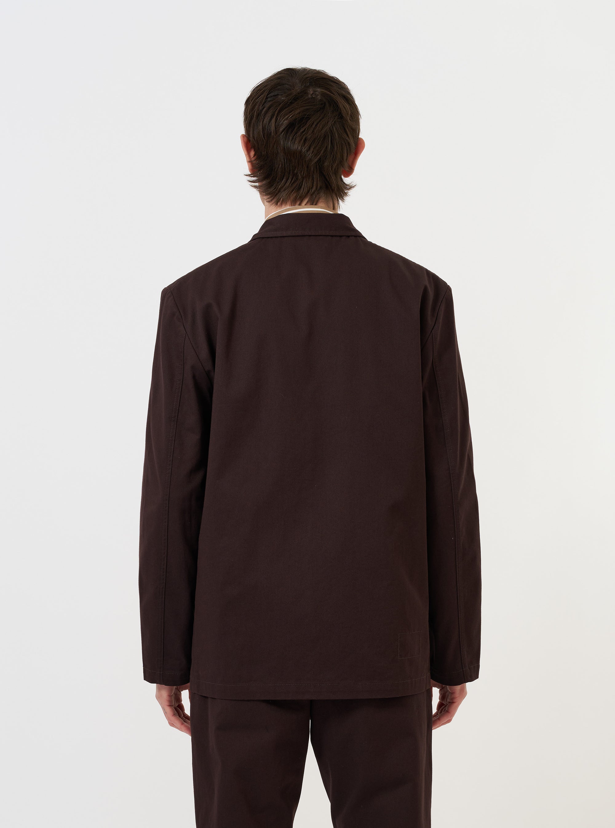 Brown Twill Three Button Jacket