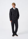 Black Twill Three Button Jacket